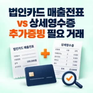 법인카드 매출전표와 상세영수증의 차이 및 추가 증빙 필요 거래