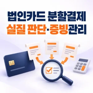 법인카드 동일 거래 분할결제의 거래 실질 판단과 증빙관리 기준